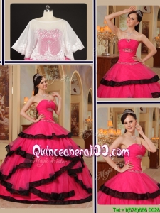 Modest Ball Gown Strapless Quinceanera Gowns with Beading
