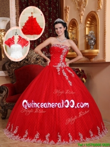 New Style Ball Gown Appliques Quinceanera Dresses in Red