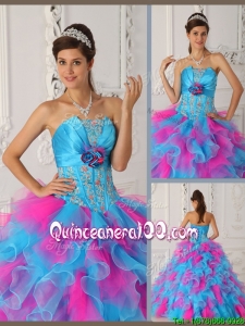 Pretty Ball Gown Appliques Quinceanera Dresses in Multi Color