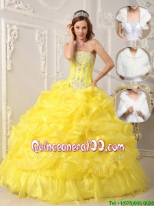 Pretty Strapless Quinceanera Gowns with Beading and Ruffles