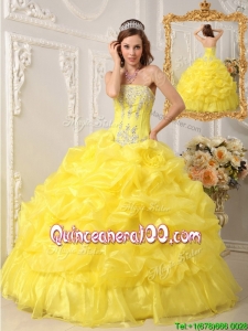 Traditional Ball Gown Strapless Floor Length Quinceanera Dresses