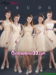 Discount Short Bridesmaid Dresses with Appliques and Belt