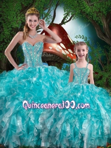 Hot Sale Sweetheart Macthing Sister Dresses with Beading and Ruffles for Summer