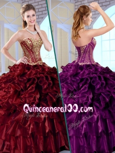 2016 Best Ball Gown Sweetheart Sweet 16 Dresses with Ruffles and Appliques