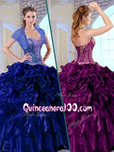 2016 Cheap Ball Gown Sweetheart Quinceanera Dresses with Ruffles and Appliques
