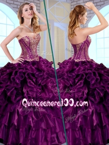 Top Ball Gown Sweetheart Ruffles and Appliques Quinceanera Gowns