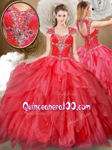 Hot Sale Vintage Sweetheart Beading and Red Quinceanera Dresses
