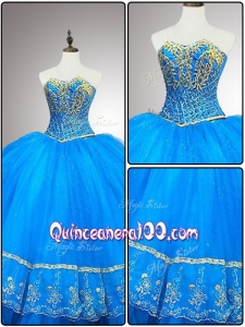 2016 Custom Made Sweetheart Quinceanera Gowns with Appliques and Beading