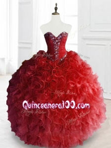 2016 Custom Made Ball Gown Sweet 16 Gowns with Beading and Ruffles