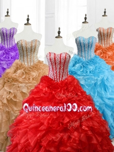 2016 Custom Made Ball Gown Sweetheart Quinceanera Dresses with Beading