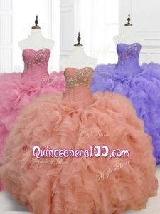 2016 Custom Made Price Ball Gown Sweetheart Quinceanera Dresses with Beading