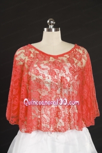 2014 Popular Red Beading Lace Wraps for Summer