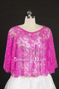 Elegant Hot Pink Beading Lace Wraps for 2014