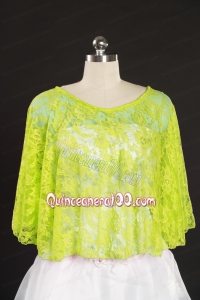 2014 Beading Lace Yellow Green Hot Sale Wraps