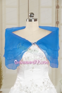 2014 Sweet Beading Open Front Shawls in Blue