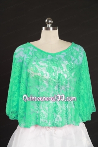 2014 Turquoise Lace Hot Sale Wraps with Beading