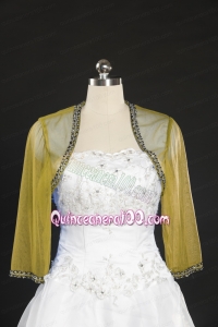 Discount Beading Long Sleeves Olive Green Wraps for 2014