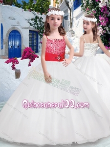 2016 Wonderful Ball Gown Spaghetti Straps Flower Girl Dresses with Beading