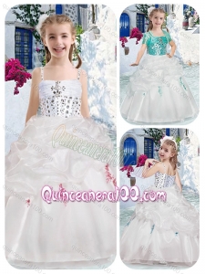 Best Spaghetti Straps Flower Girl Dresses with Beading and Bubles