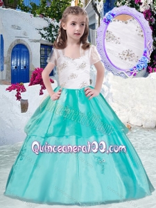 2016 Gorgeous Straps Little Girl Pageant Dresses with Appliques and Beading
