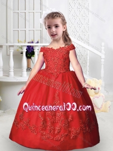 2016 Romantic Off the Shoulder Little Girl Pageant Dresses with Appliques and Beading
