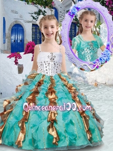 Gorgeous Spaghetti Straps Mini Quinceanera Dresses with Beading and Ruffles