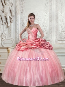 Detachable and Super Hot Baby Pink Sweet 15 Dress with Beading
