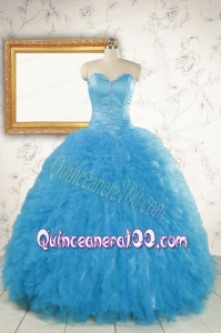 2015 Most Popular Baby Blue Quinceanera Dresses with Beading