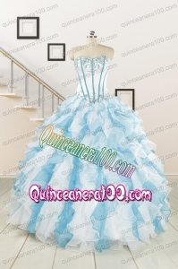 2015 Pretty Appliques and Ruffles Quinceanera Dresses in Multi-color