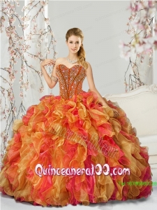 New Style Beading and Ruffles Multi-color Quinceanera Dresses for 2015