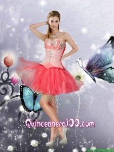 A Line Sweetheart Sleeveless Beading Dama Dresses for Quinceanera