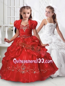 New Beaded and Bubble Red Mini Quinceanera Dress with Spaghetti Straps