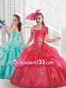Popular Organza Applique and Beaded Little Girl Pageant Dresses in Red