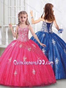 Cute Straps Tulle Mini Quinceanera Dress with Beading and Appliques