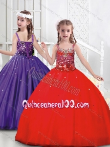 Low Price Puffy Skirt Tulle Little Girl Pageant Dresses with Straps