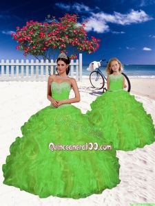 Fashionable Blue Appliques and Beading Princesita Dress in Spring Green