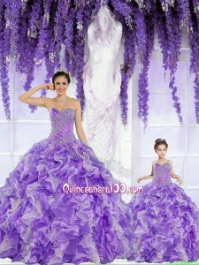 Top Seller Beading and Ruffles Lavender Princesita Dress for 2015