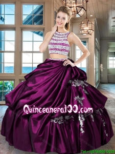 Best Selling Two Piece Bubble and Beaded Quinceanera Dress with Open Back