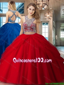 Popular Big Puffy Criss Cross Quinceanera Dress with Beading and Pick Ups