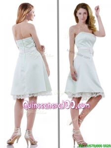 Discount Taffeta Apple Green Dama Dress with Bowknot and Lace