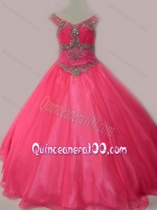 Cute Beaded Bodice Zipper Up Mini Quinceanera Dress in Hot Pink