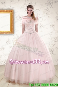 Perfect Beading Ball Gown Quinceanera Dresses in Light Pink