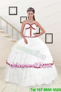 2015 Sweetheart Ball Gown Elegant Quinceanera Dresses with Appliques