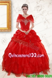 Most Popular Sweetheart Beading Sweet 16 Dresses in Red