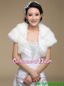 2015 Fashionable Faux Fur White Wraps