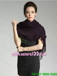 2015 Knitted Fabric Inexpensive Wraps in Black