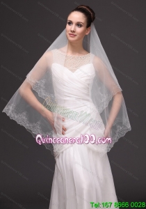 Lace Appliques Tulle Fashionable Bridal Veils For Wedding