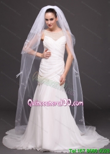 Three-tier Tulle Embroidery Bridal Veil