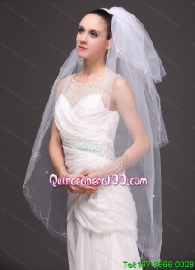 Three-tier Tulle With Embroidery Bridal Veil