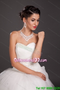 Gorgeous Imitation Pearl Bridal Jewelry Set Including Necklace With Earrings